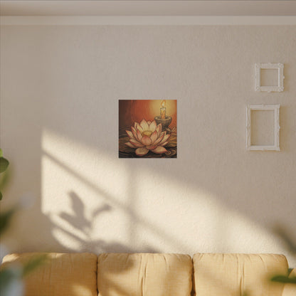 Lotus Flower Summer Canvas Art | Zen Contemplative Design