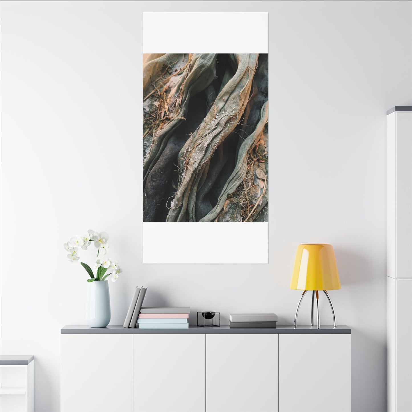 Silk Drape Winter Canvas Art | Japandi Cozy Design
