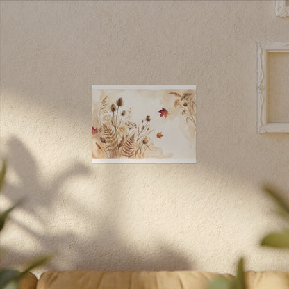 Dried Flowers Canvas Art | Autumn Japandi Watercolor Art