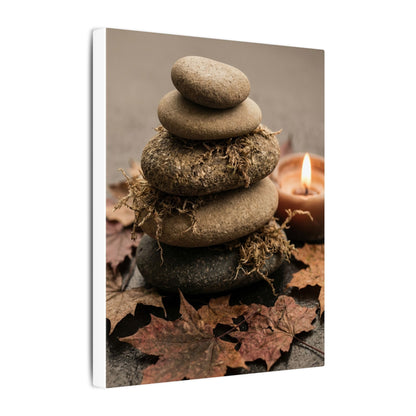 River Stones Canvas Art | Autumn Japandi Texture Art