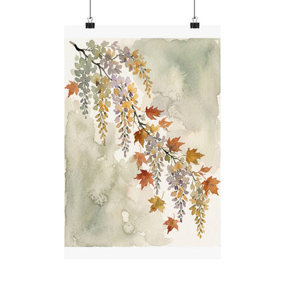Golden Hour Wisteria Wall Art Print - Japandi Ma