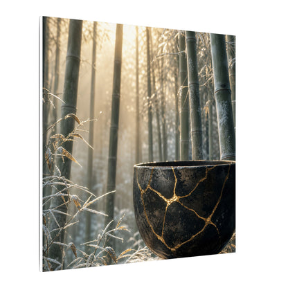 Fukinsei Bamboo Grove Canvas Art - Kintsugi Gold Repair