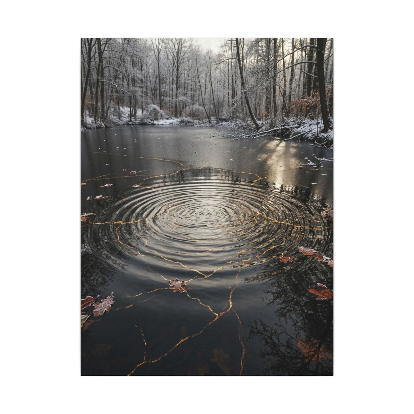 Water Ripple Broken Beauty Canvas Art | Artful Kintsugi Art