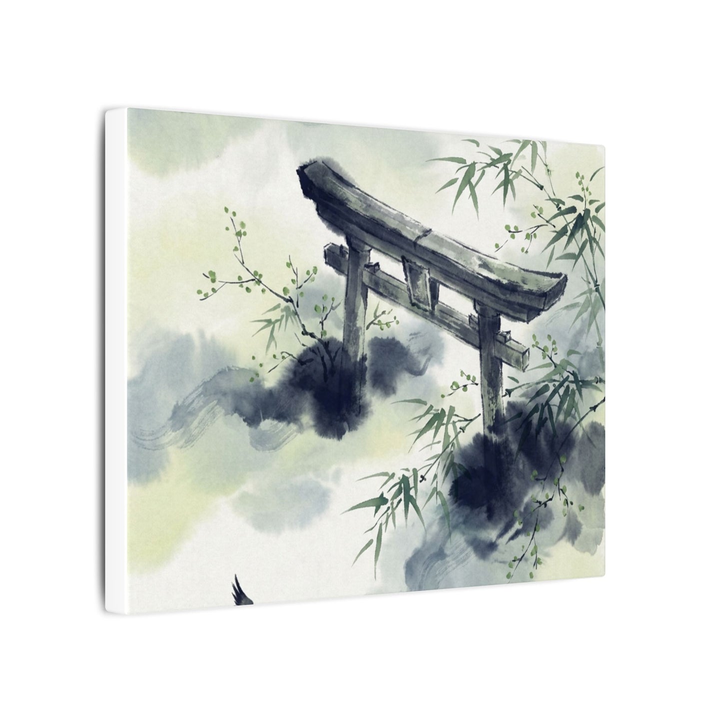 Torii Gate Sumi E Canvas Art | Serene Zen Art