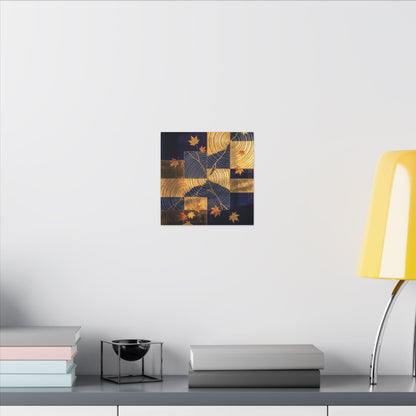 Autumn Water Ripple Crackle Gold Canvas Art | Artful Decor