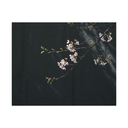 Cherry Blossom Spring Canvas Art | Dark Japandi Sophisticated Design Art Print
