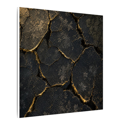 Cracked Earth Canvas Art | Winter Dark Japandi Shadow Zen Art