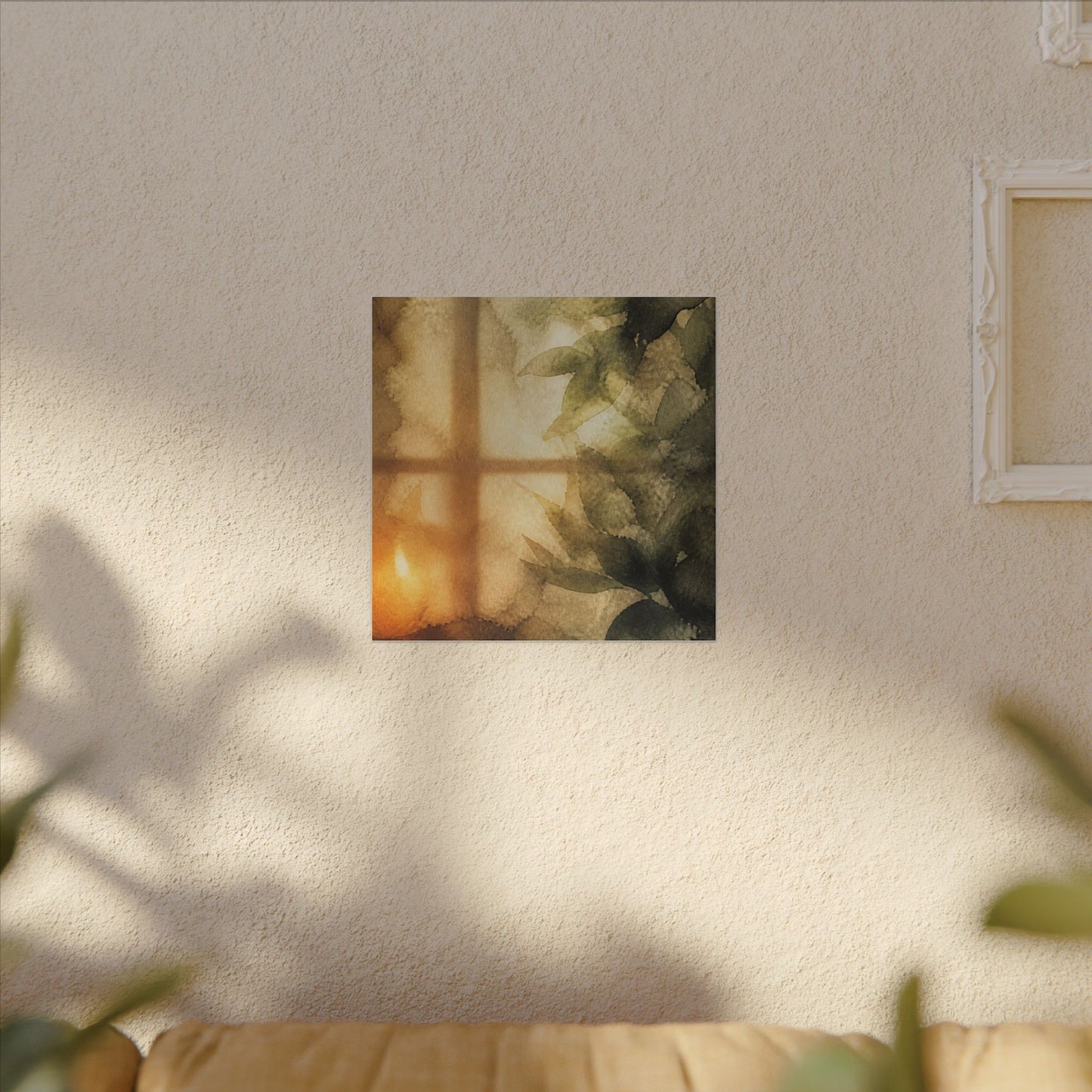 Cozy Shoji Screen Canvas Art - Watercolor Japandi