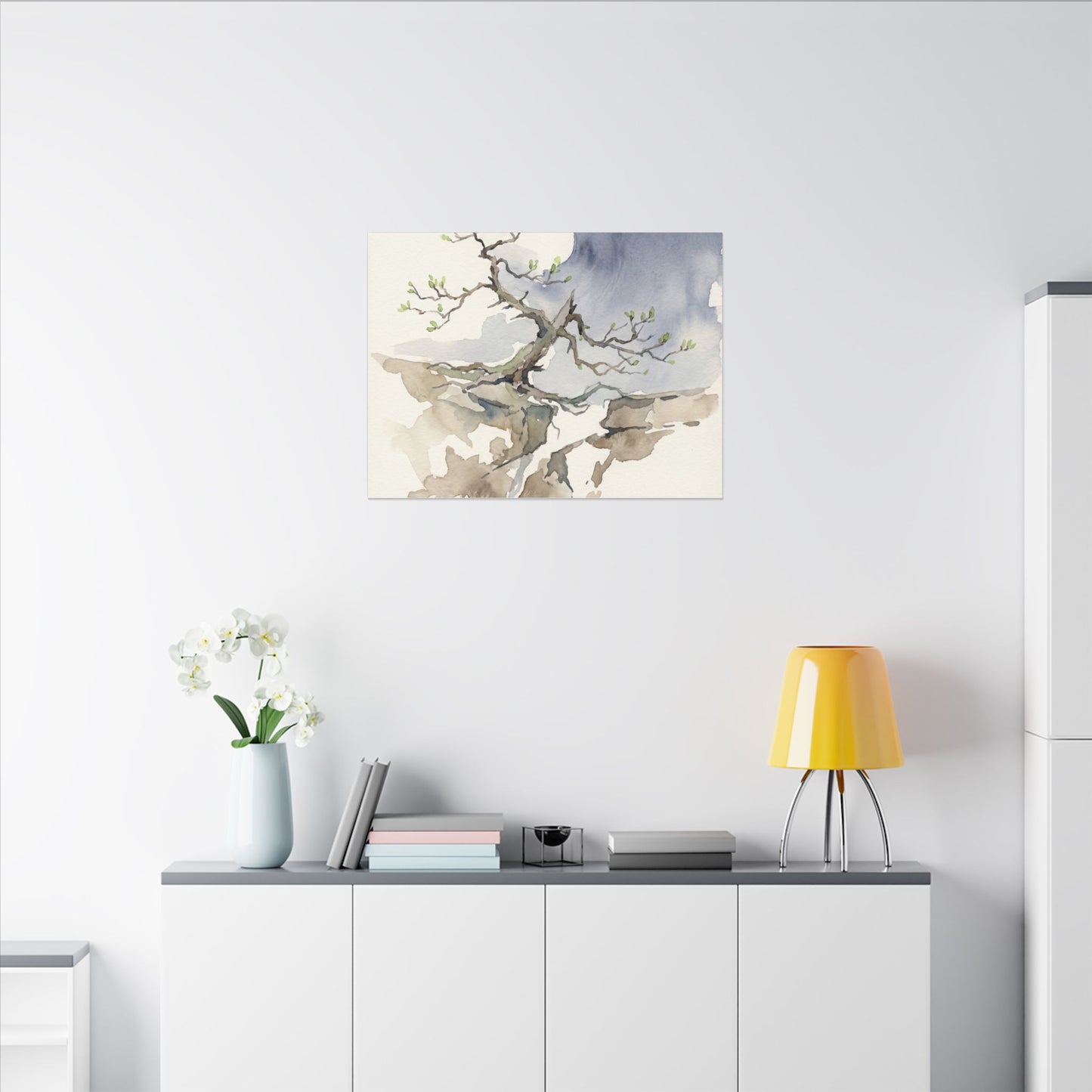 Moonlight Pine Tree Canvas Art - Japandi Ma