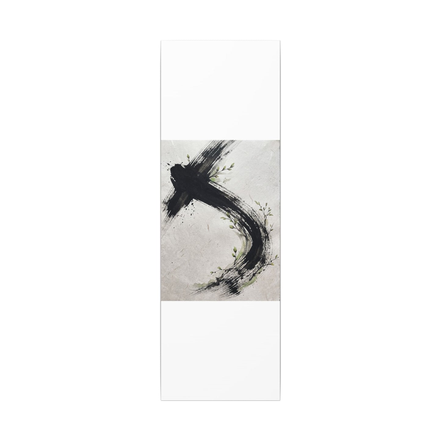 Ink Brushstroke Spring Canvas Art | Dark Japandi Sophisticated Design