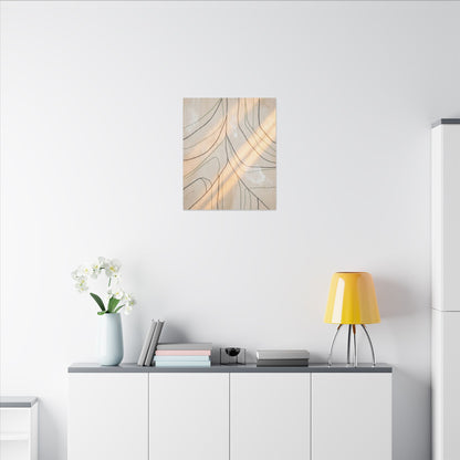 Shoji Screen Minimal Line Canvas Art | Warm Japandi Art