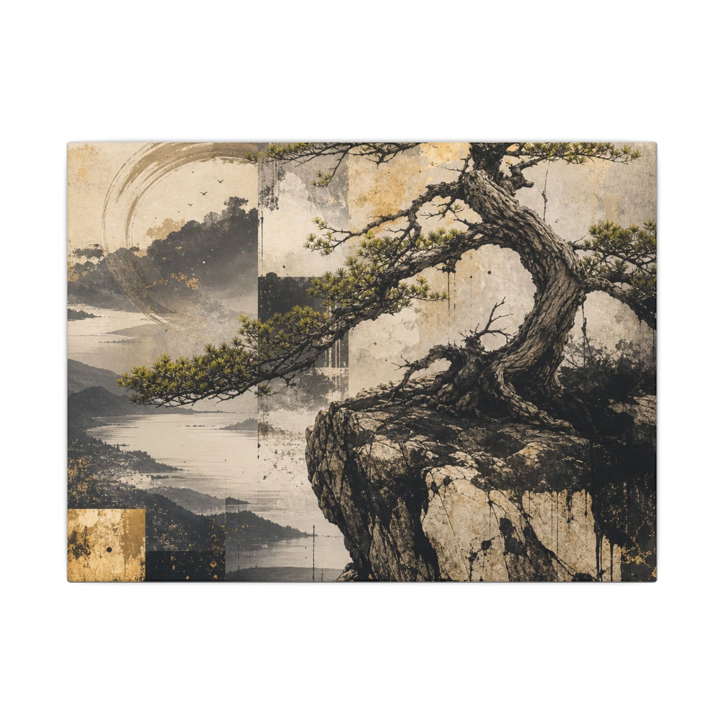 Golden Hour Pine Tree Canvas Art - Japandi Datsuzoku