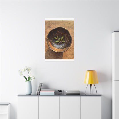 Ceramic Bowl Gold Repair Canvas Art | Resilient Kintsugi Art