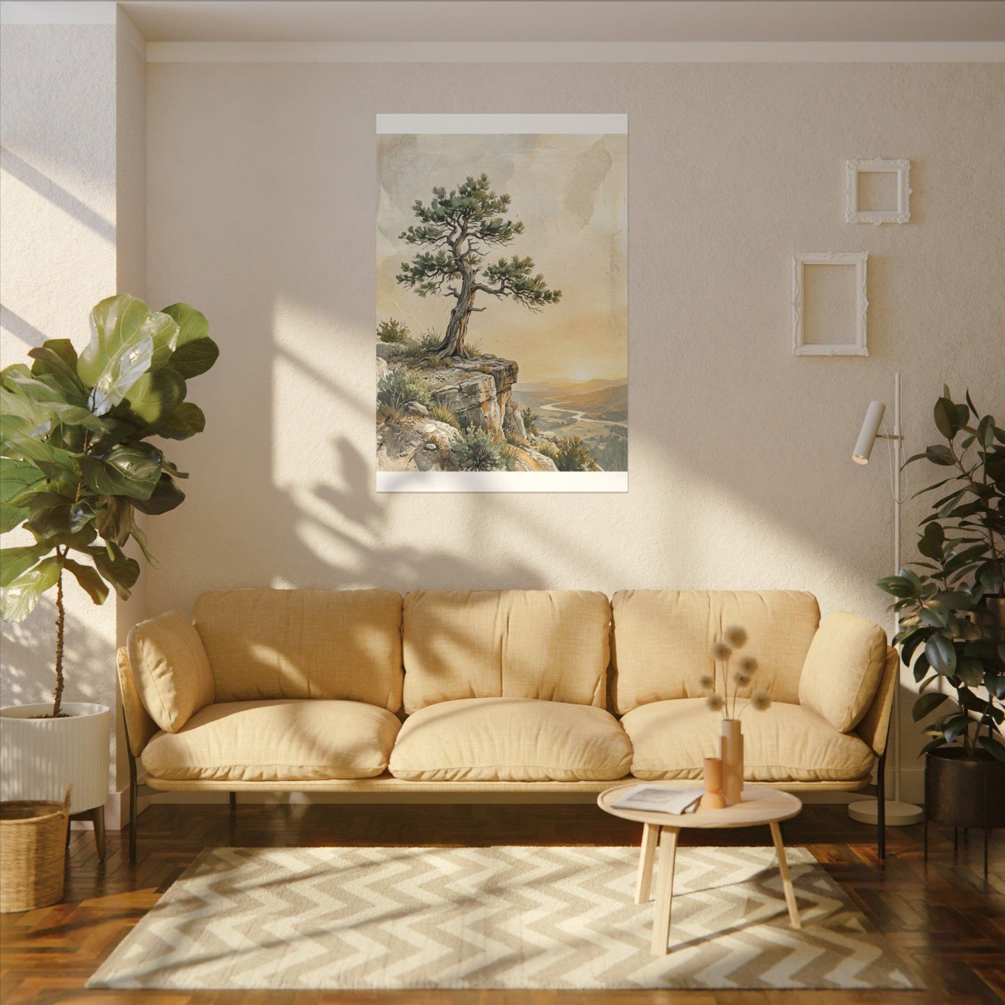 Pine Tree Canvas Art | Summer Japandi Texture Art