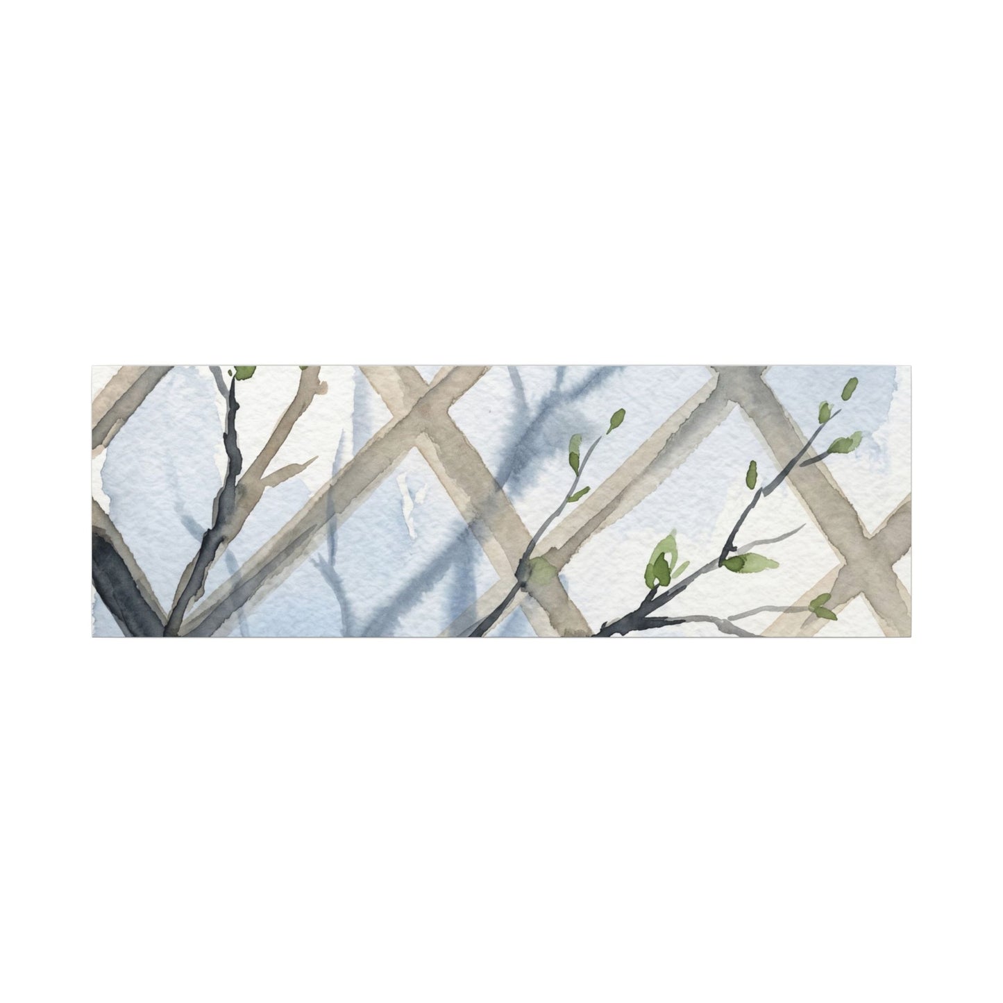 Shoji Screen Canvas Art | Spring Japandi Watercolor Art