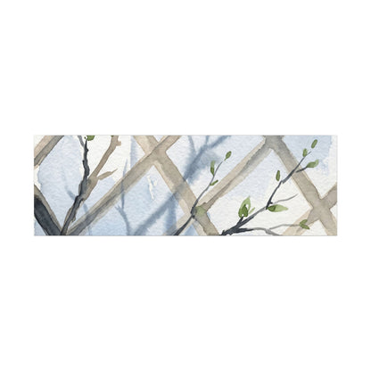 Shoji Screen Canvas Art | Spring Japandi Watercolor Art
