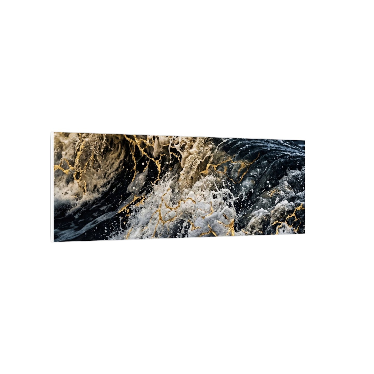 Ocean Wave Winter Canvas Art | Kintsugi Artful Design