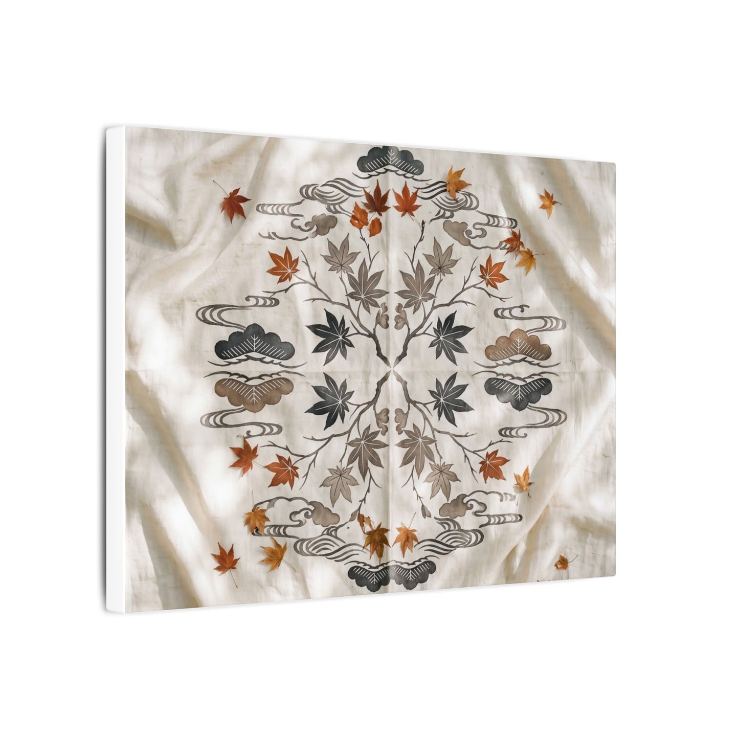 Elegant Silk Drape Canvas Art - Japanese Pattern Japandi