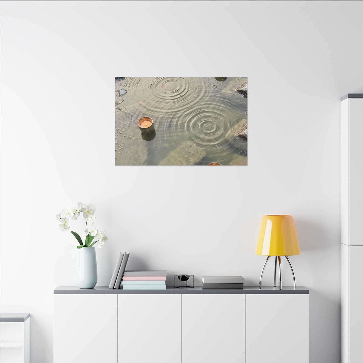 Water Ripple Canvas Art | Winter Japandi Japanese Pattern Art