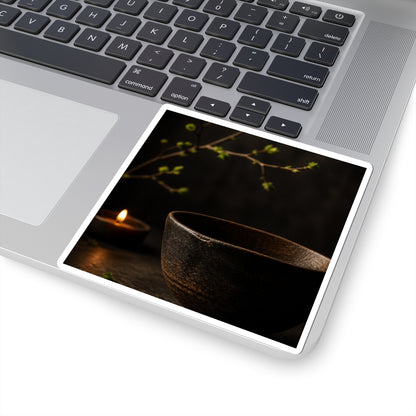 Ma Ceramic Bowl Sticker - Dark Japandi Shadow Zen