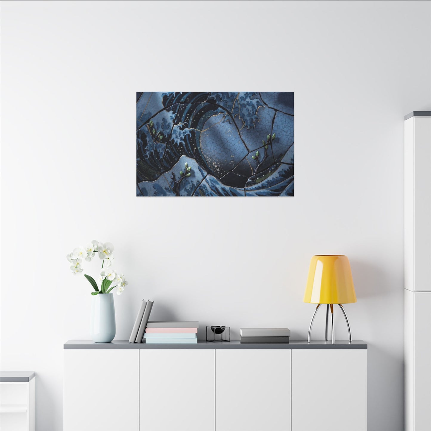 Ocean Wave Spring Canvas Art | Kintsugi Artful Design