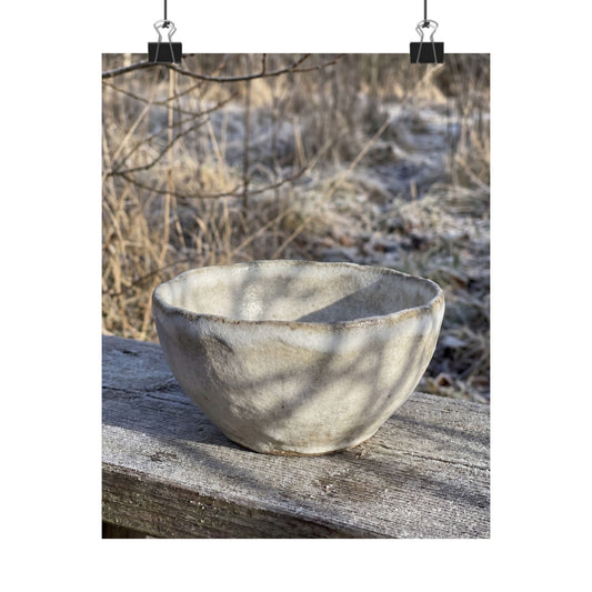 Elegant Ceramic Bowl Wall Art Print - Texture Japandi