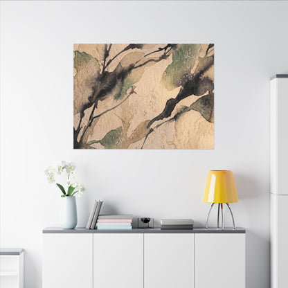 Japandi Shadow Play in Golden Hour | Watercolor Canvas Art