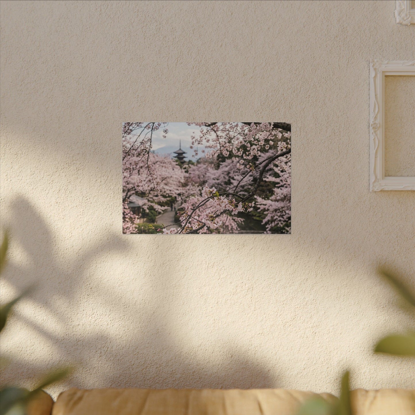 Fukinsei Cherry Blossom Canvas Art - Dark Japandi Moody Minimal