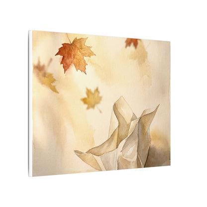 Japandi Paper Fold in Golden Hour | Watercolor Canvas Art