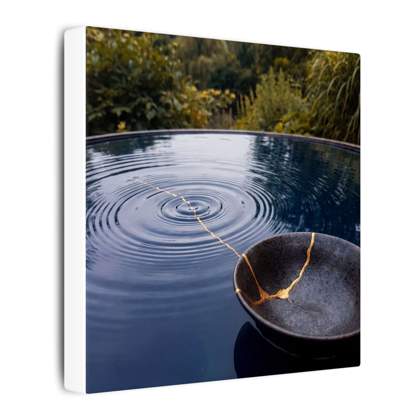 Kintsugi Water Ripple in Overcast | Broken Beauty Canvas Art