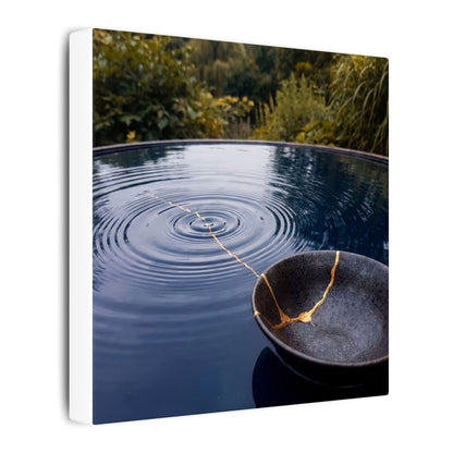 Kintsugi Water Ripple in Overcast | Broken Beauty Canvas Art