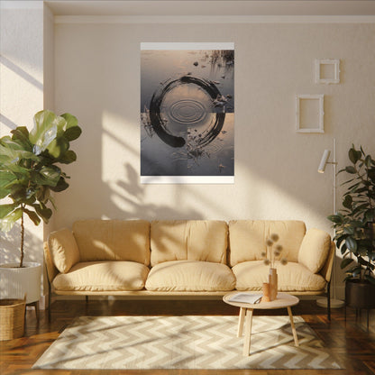 Winter Water Ripple Enso Canvas Art | Tranquil Decor