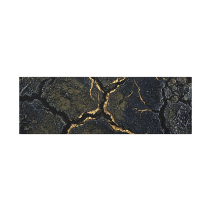 Overcast Cracked Earth Canvas Art - Dark Japandi Ma