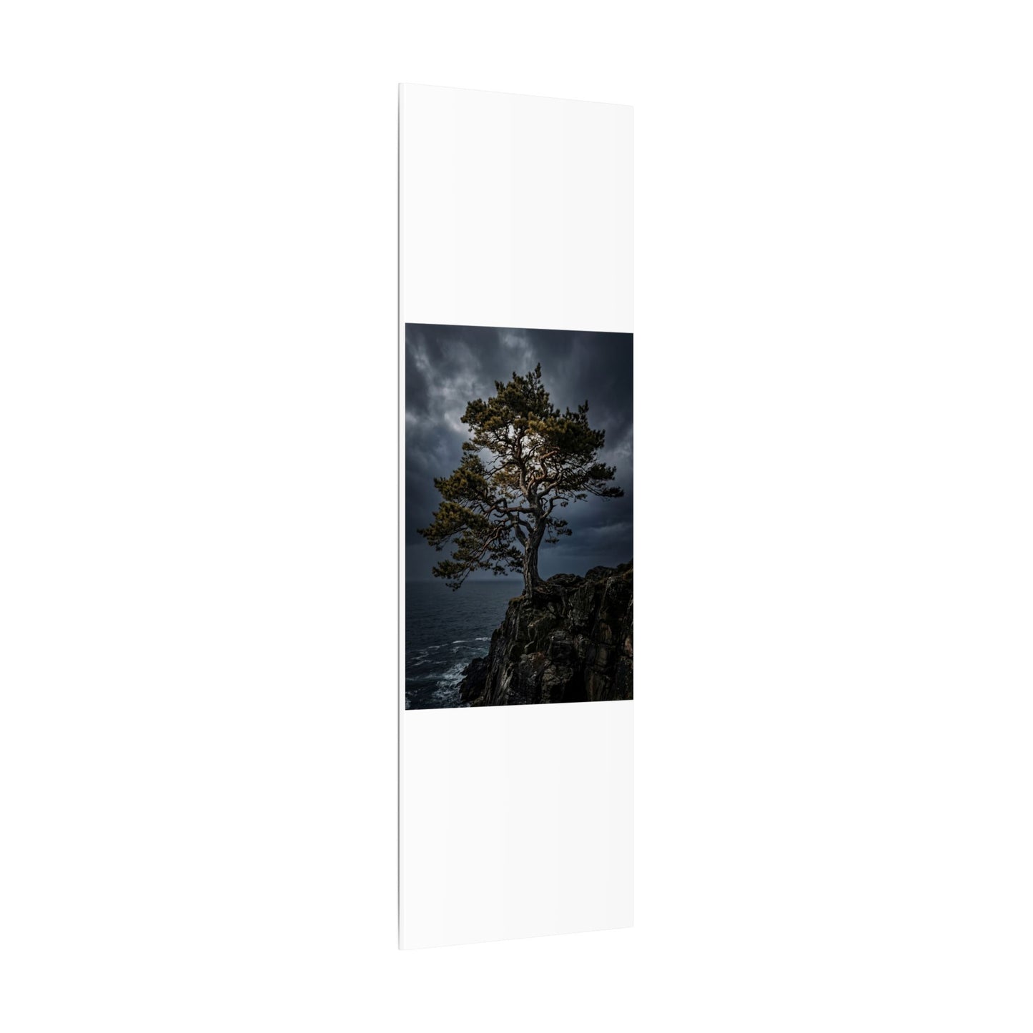 Dappled Pine Tree Canvas Art - Dark Japandi Fukinsei