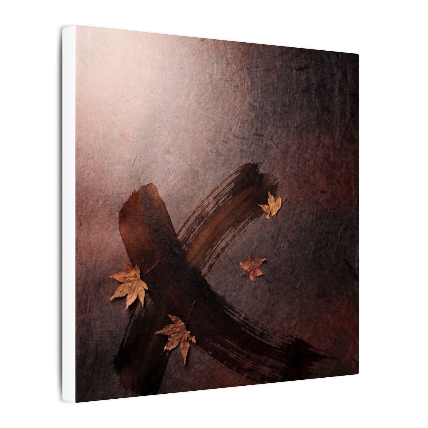 Moody Ink Brushstroke Canvas Art - Moody Minimal Dark Japandi