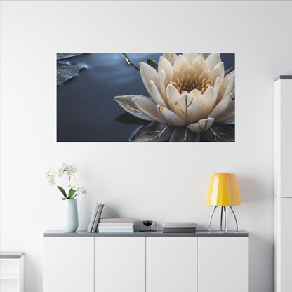 Beautiful Lotus Flower Canvas Art - Gold Vein Kintsugi