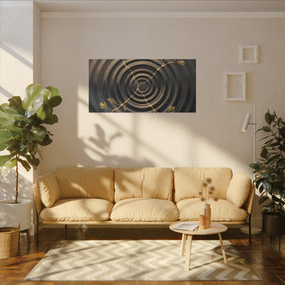 Kanso Water Ripple Canvas Art - Kintsugi Gold Vein
