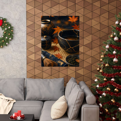 Tea Ceremony Gold Repair Wall Art Print | Healing Kintsugi Art