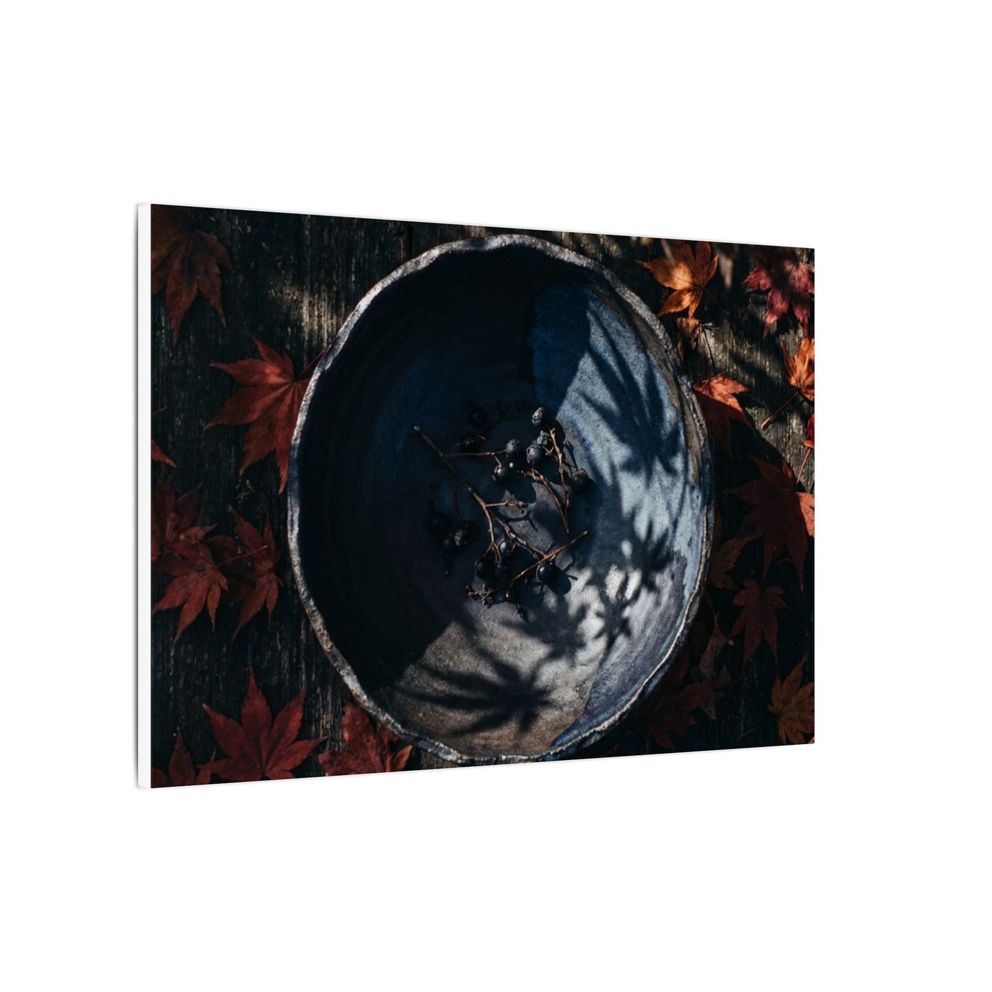 Autumn Ceramic Bowl Shadow Zen Canvas Art | Bold Decor