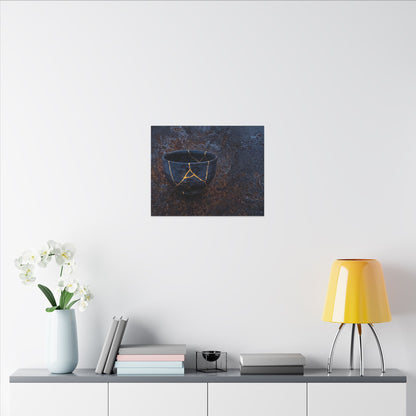 Rust Patina Winter Canvas Art | Kintsugi Healing Design