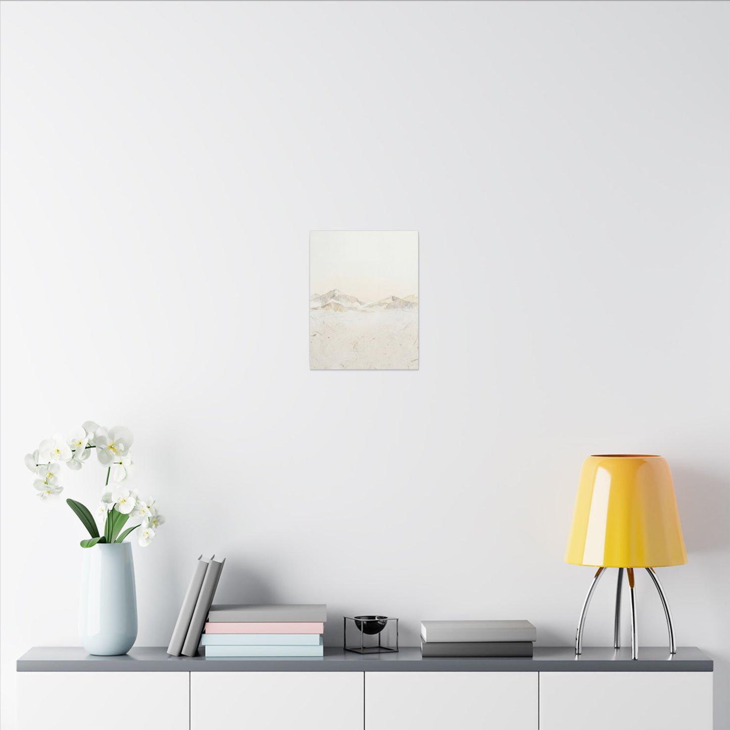 Mountain Mist Winter Canvas Art | Japandi Warm Design