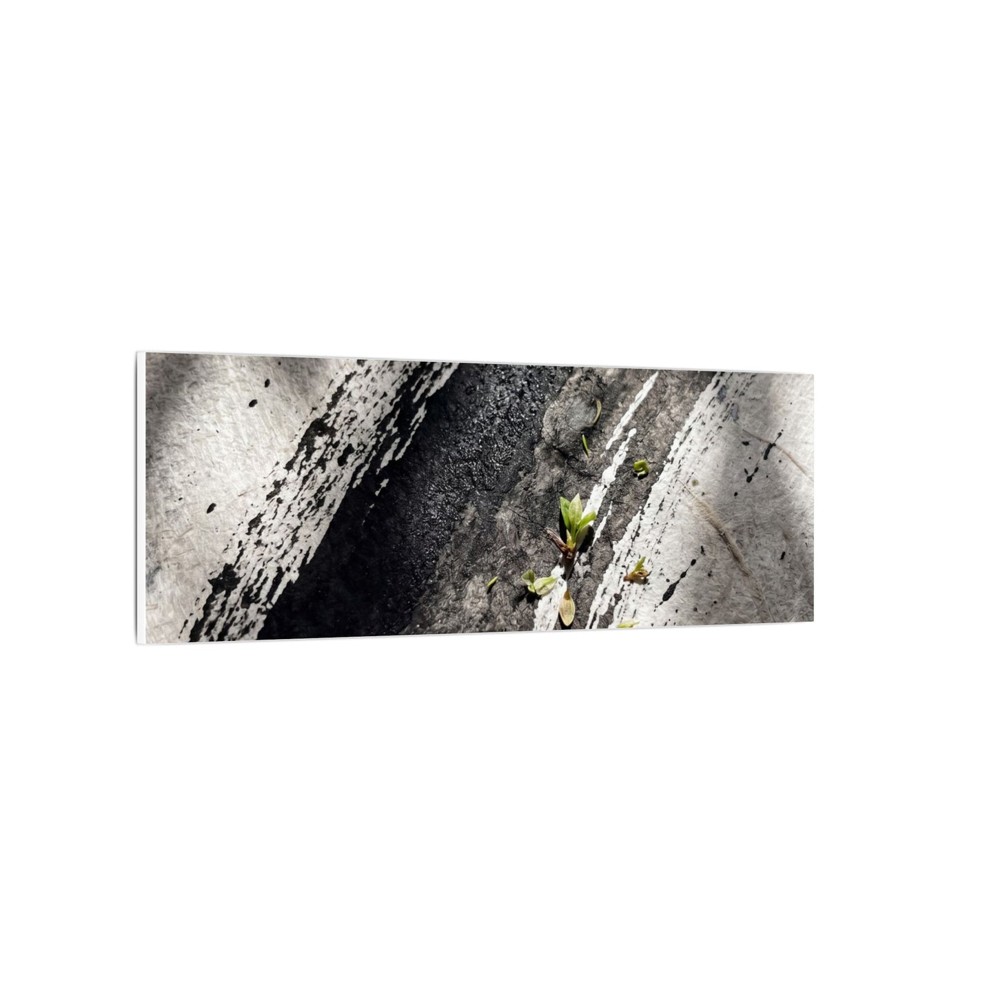 Ink Brushstroke Canvas Art | Spring Dark Japandi Moody Minimal Art