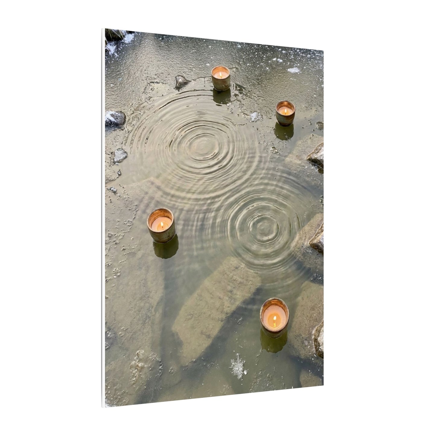 Water Ripple Canvas Art | Winter Japandi Japanese Pattern Art