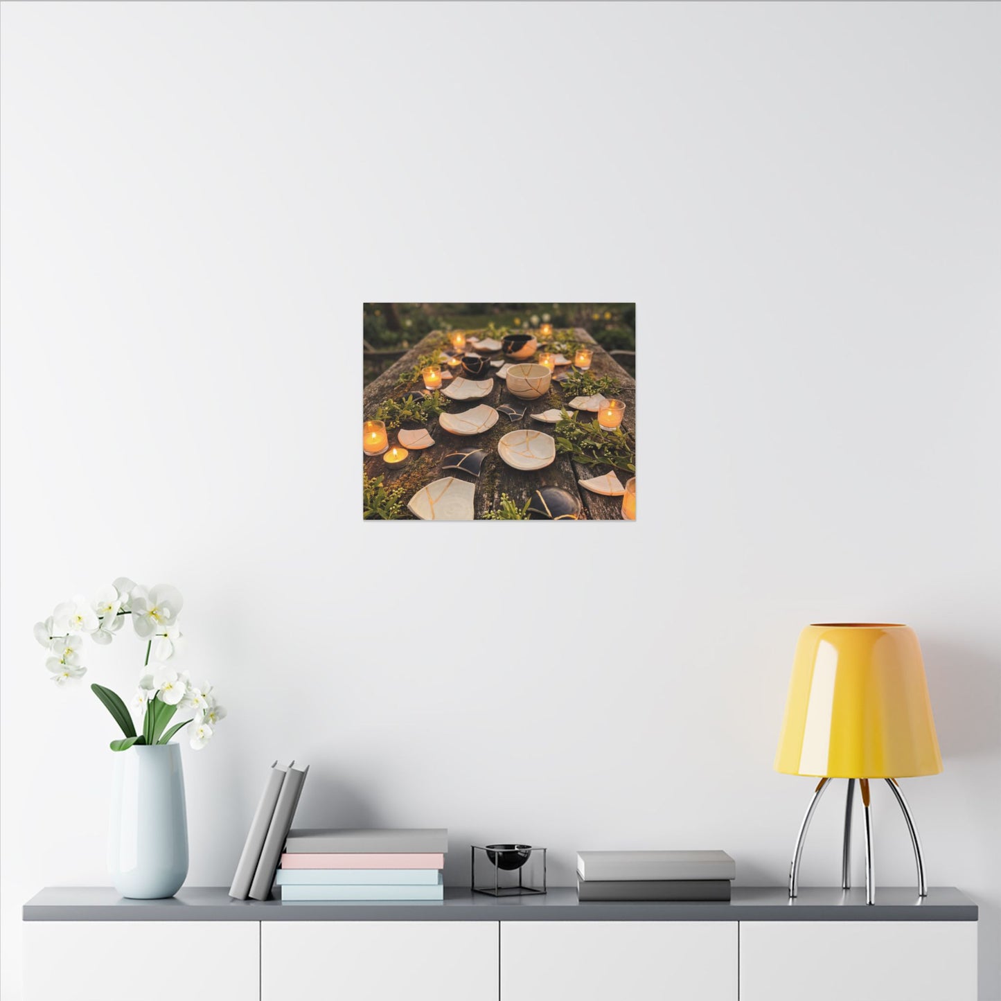 Broken Pottery Spring Canvas Art | Kintsugi Beautiful Design