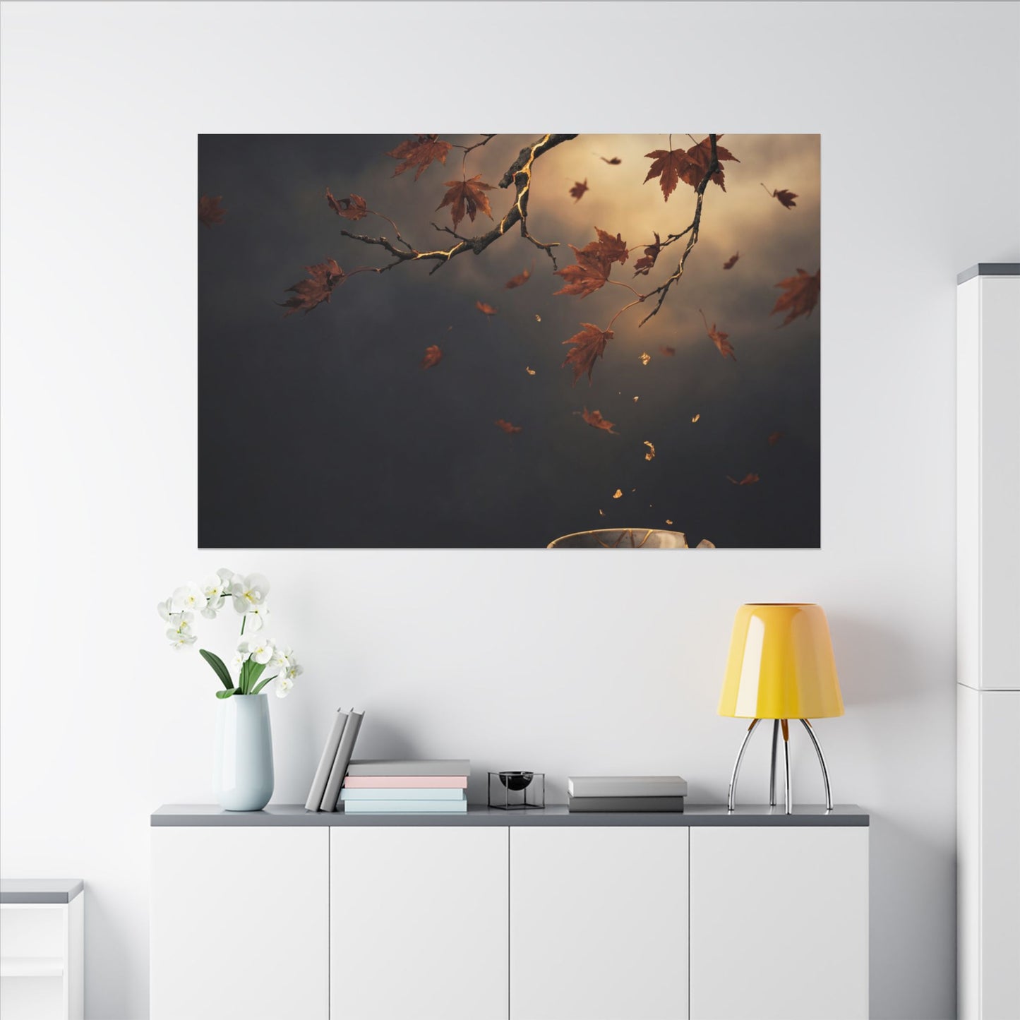 Moonlit Garden Gold Repair Canvas Art | Beautiful Kintsugi Art