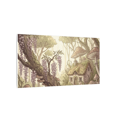 Summer Wisteria Mushroom Illustration Canvas Art | Enchanting Decor