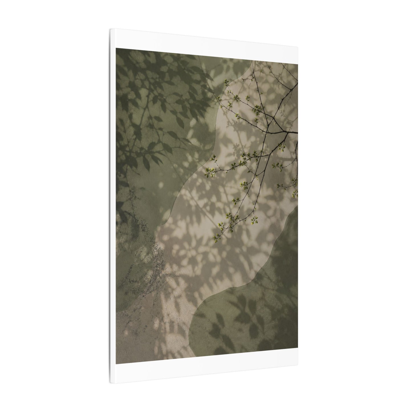 Neutral Shadow Play Canvas Art - Japanese Pattern Japandi