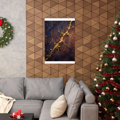 Shibui Rust Patina Wall Art Print - Kintsugi Gold Vein