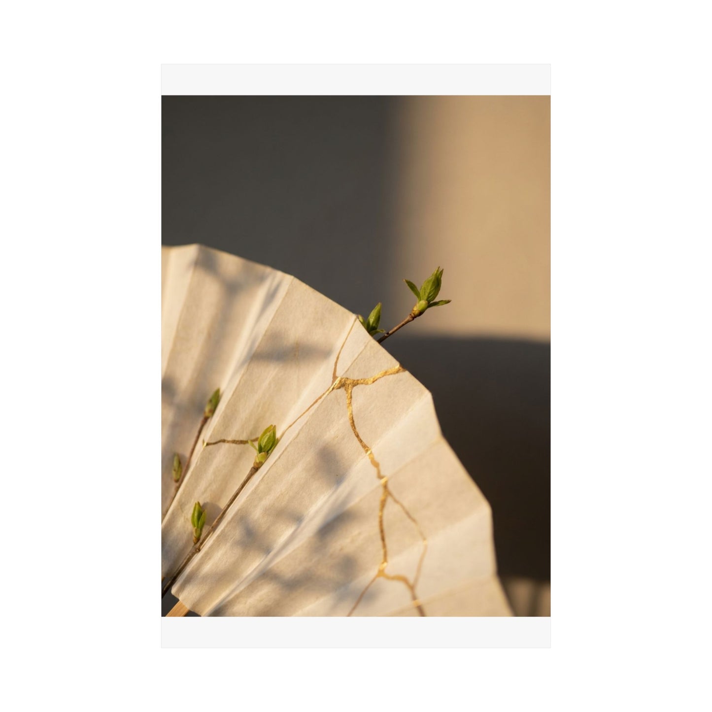 Ma Paper Fold Wall Art Print - Kintsugi Gold Vein
