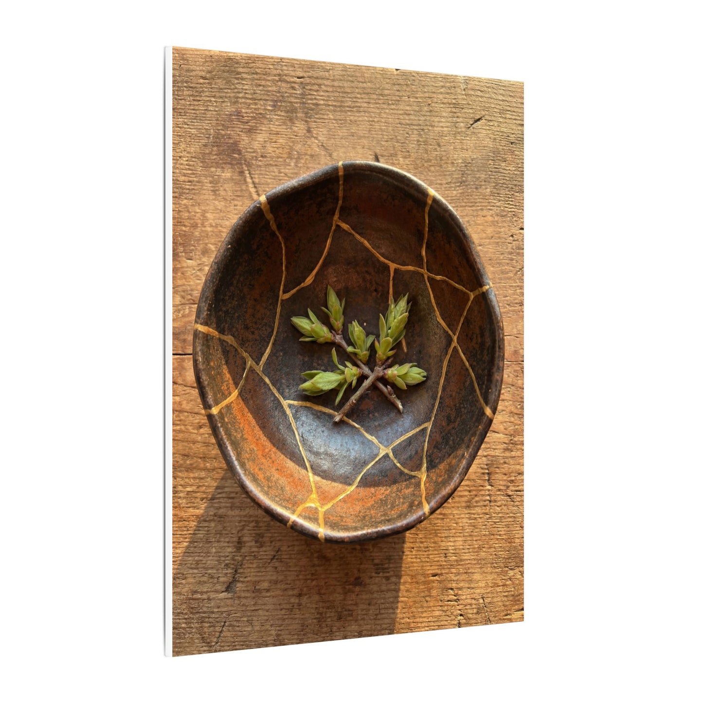 Ceramic Bowl Gold Repair Canvas Art | Resilient Kintsugi Art